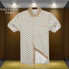 2014年新品梵客烟斗男装夏装短袖丝光棉翻领衬衫