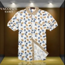 夏季，短袖丝光棉衬衫